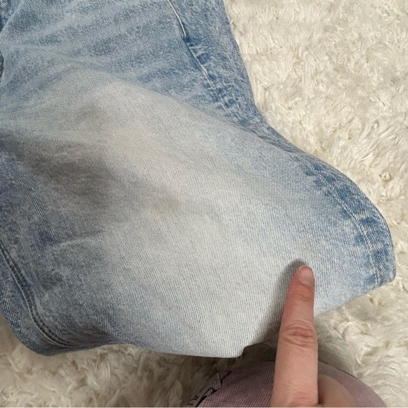 American Eagle Mineral Wash Destroyed Knee Straight Leg Mid Rise Jeans - Picture 11 of 16